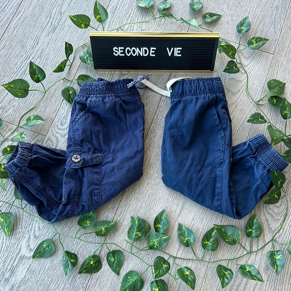 Two pairs of 18-24 months navy blue uniform pants